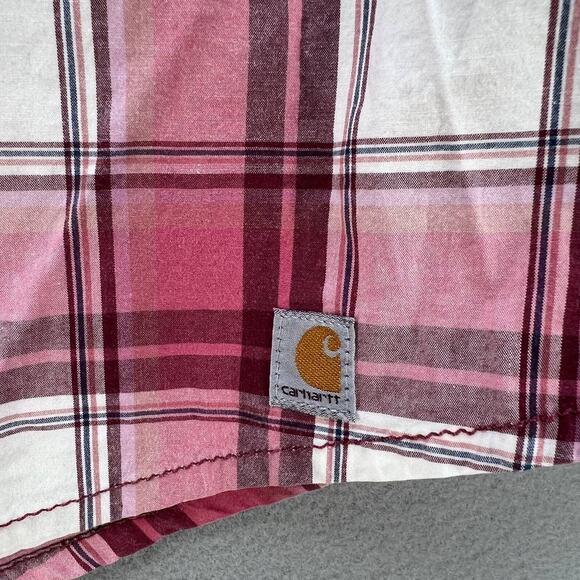 Carhartt Women's Button Up Shirt Size XL Plaid 3/4 Sleeve 101596 - Picture 2 of 12